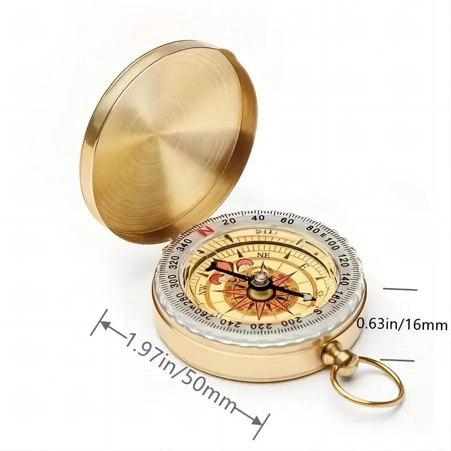 Classic Pocket Compass  Glow in the Dark, Waterproof, Military-Grade Hiking & Camping Gear
