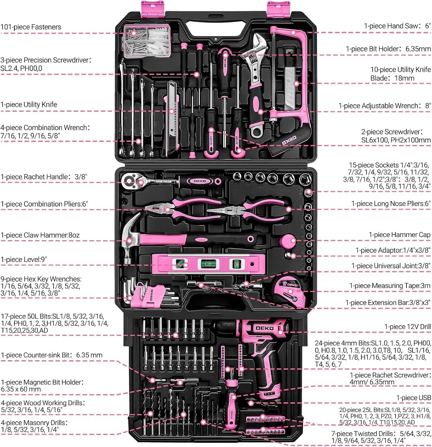 Home Mechanic Toolbox with 12V Cordless Drill – Integrated Power & Hand Tool Set