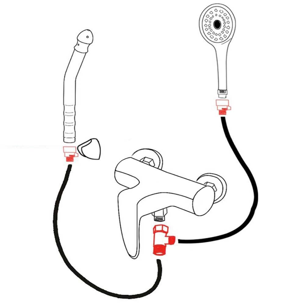 Dual Shower Head Combo with Shower Head Shut Off Valve & Handheld Bidet Sprayer