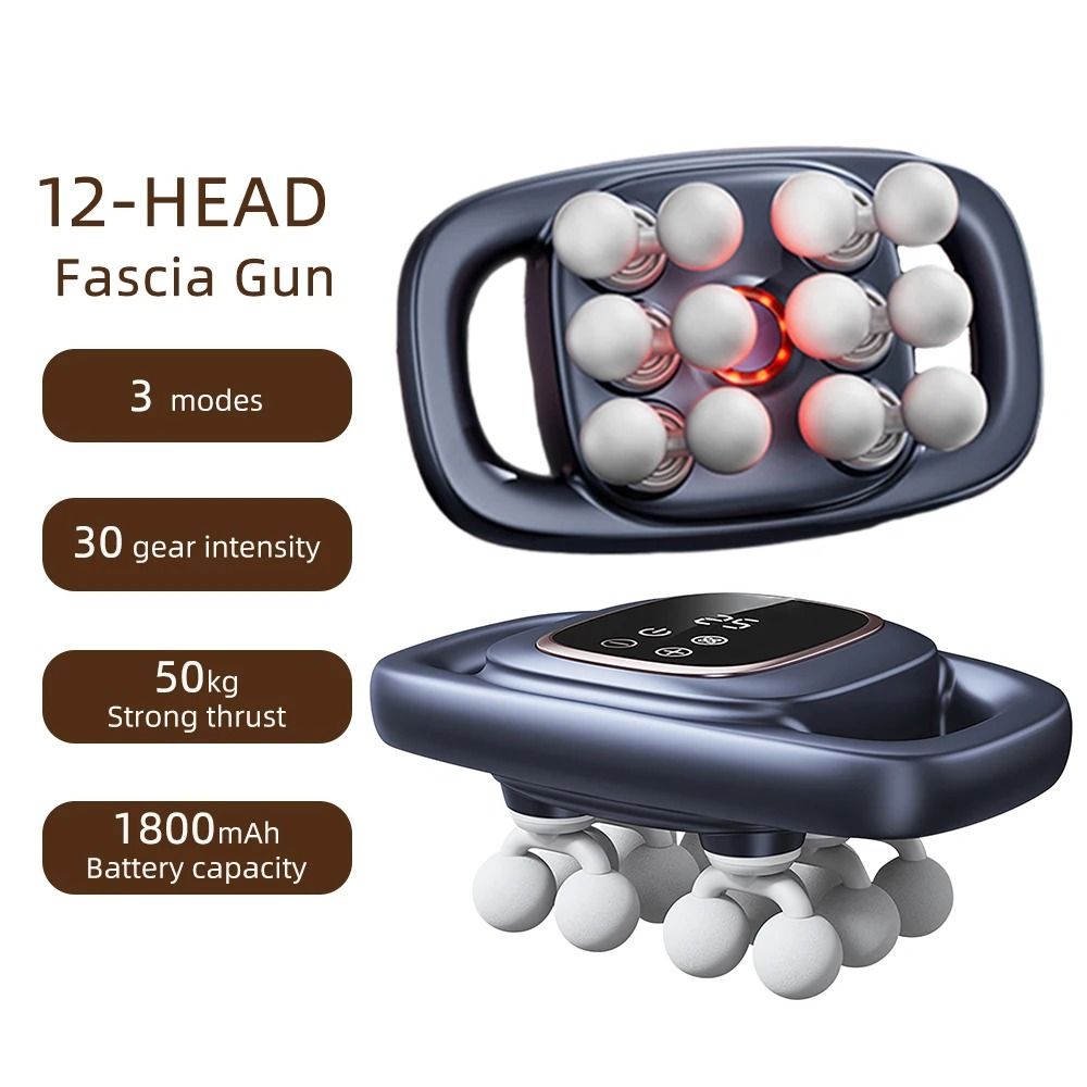 42 Heads Fascia Gun High Frequency Vibration Body Massage Gun Back and Waist Massager Neck Shoulder Massager Muscle