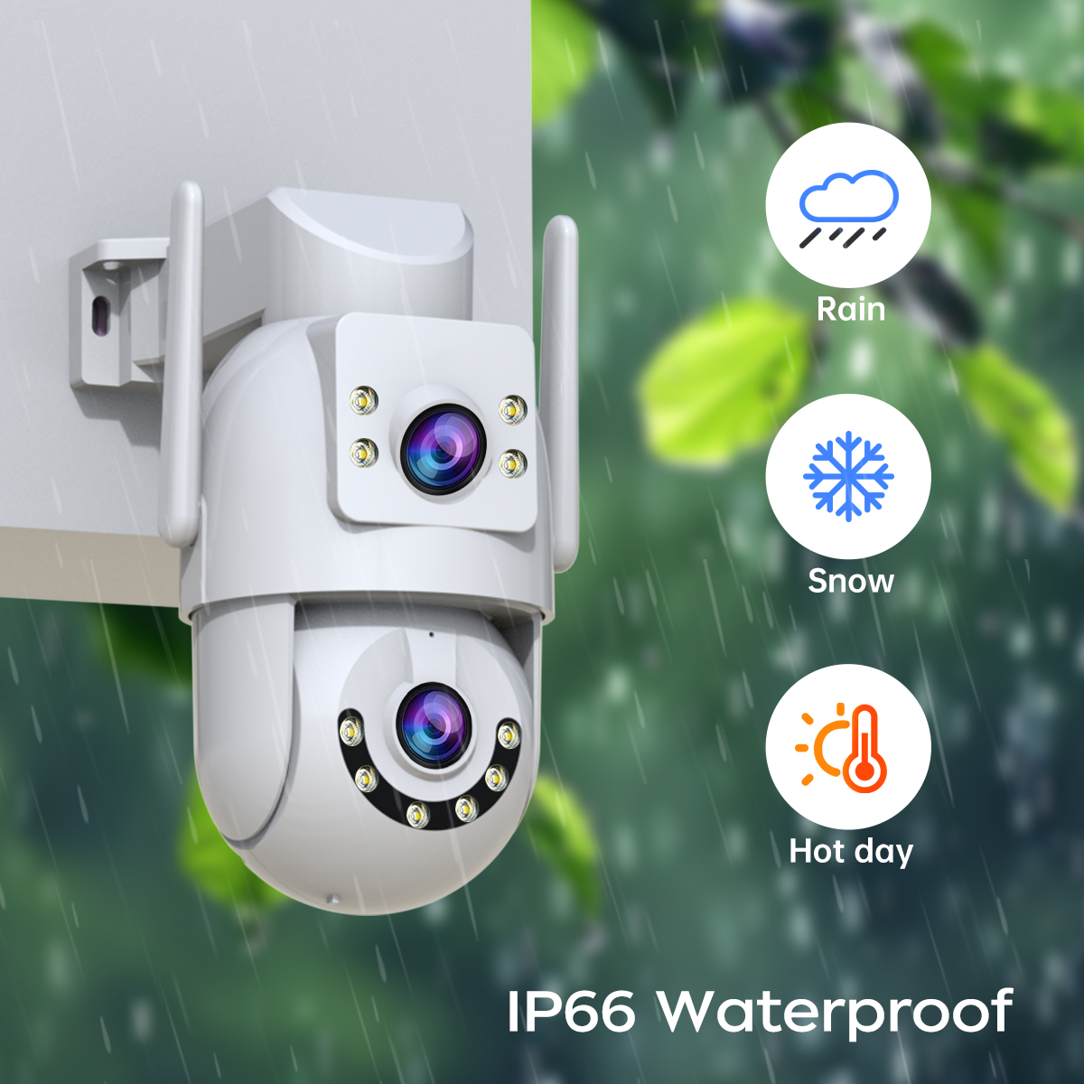 Wifi Camera, Dual Lens Zoom, Outdoor Security IP Camera, Wifi, AI Motion Detection, ONVIF CCTV Surveillance