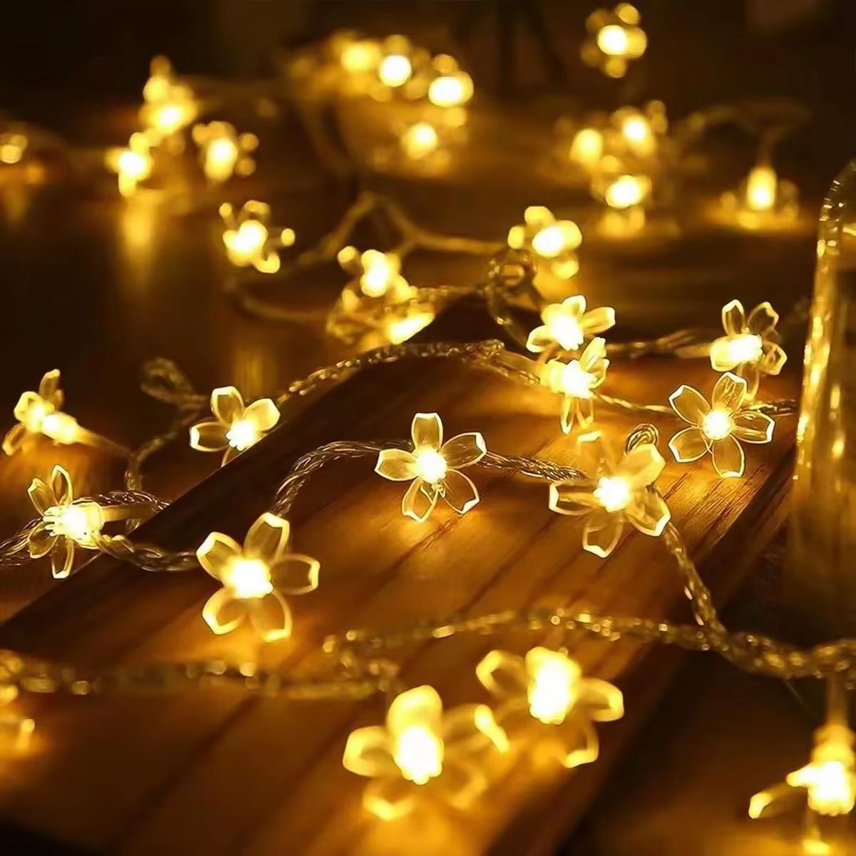 Cherry Blossom Flower Fairy Lights Battery Operated Waterproof LED String Lights for Room and Party Decor