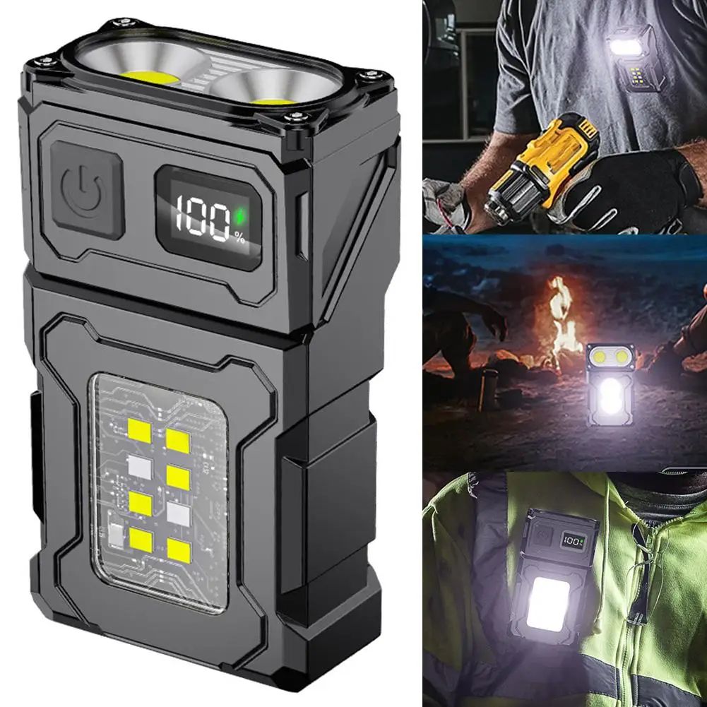 Ultra-Bright rechargeable headlamp with Hook Mount, Portable LED work light + hands-free flashlight for Camping & Repair
