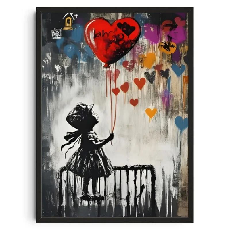 Banksy Graffiti Art Poster – Street Art Series Canvas Mural – Modern Banksy Image Wall Art