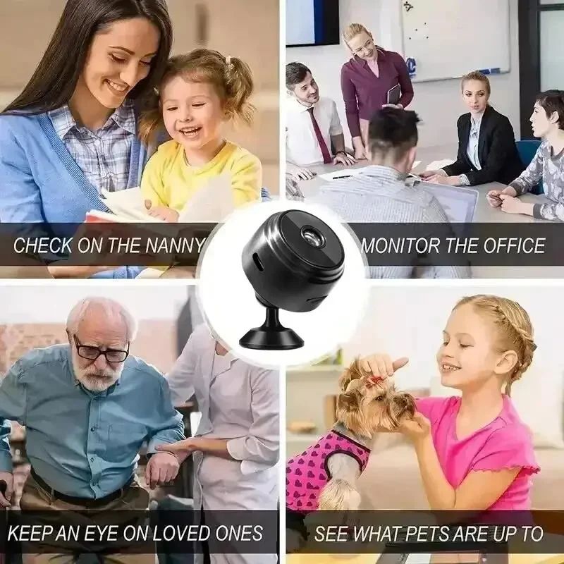 A9 1080P WiFi Mini Wireless Security Camera with Night Vision and Motion Alerts