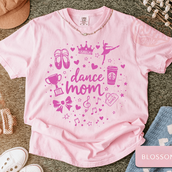 Dance Mom Shirt Ballet Slippers Graphic Dance Mom Life Tee Competition Gift