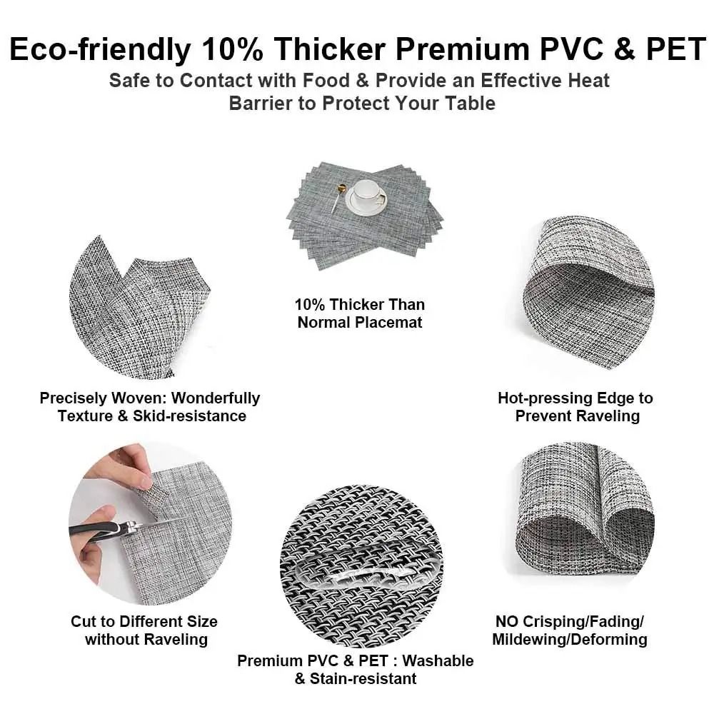 Modern Woven Vinyl Table Runner | Heat-Resistant & Non-Slip PVC Dresser Cover