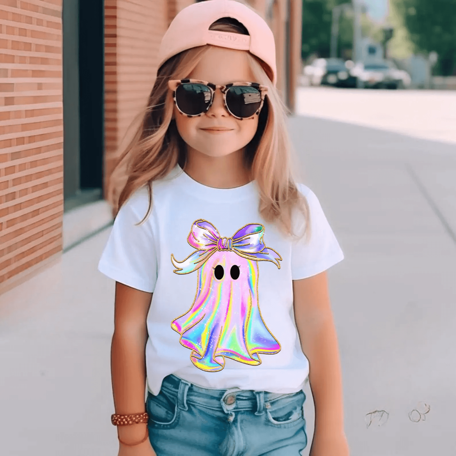 Halloween Girls Ghost Shirt Toddler Tee