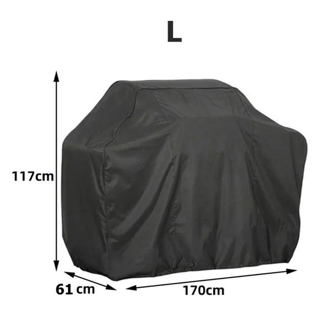 Durable BBQ Gas Grill Cover, UV Protective, Fits Weber Char-Broil, Black Furniture Cover