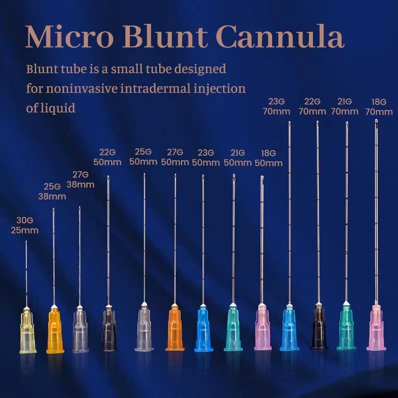 50pcs Disposable Blunt Tip Cannula Needles – Multiple Gauge Options for Professional Filler and Aesthetic Use