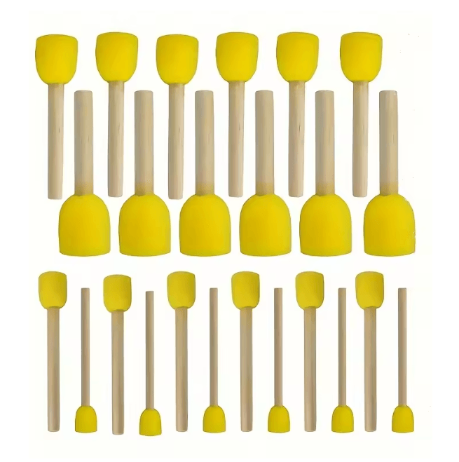 Yellow Mushroom Head Sponge Brush Set