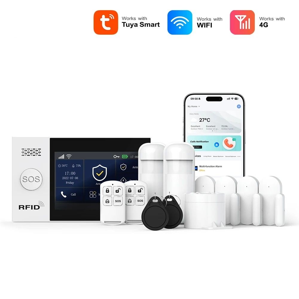 Ultimate 4G Smart Security Hub - 4.3 Inch HD Touchscreen WiFi Alarm System