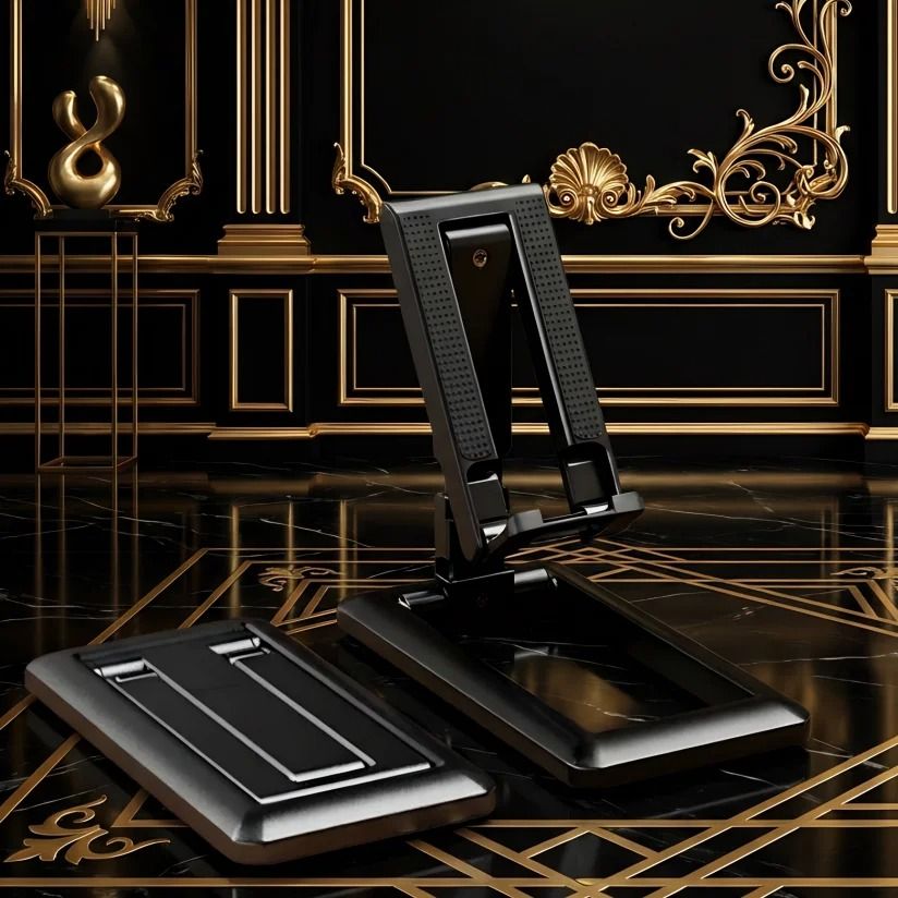 Universal Foldable and Hoisting Mobile Phone Stand with Telescopic Height Adjustment for Tablets