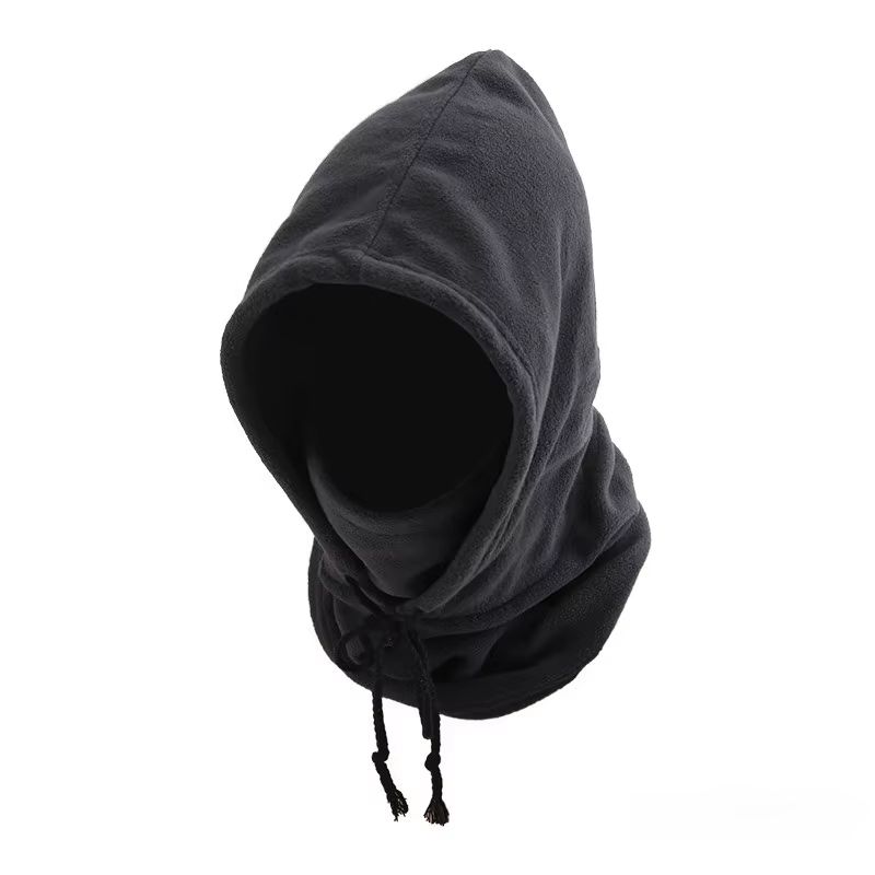 Unisex Winter Knit Balaclava Hood Windproof Mask with Drawstring