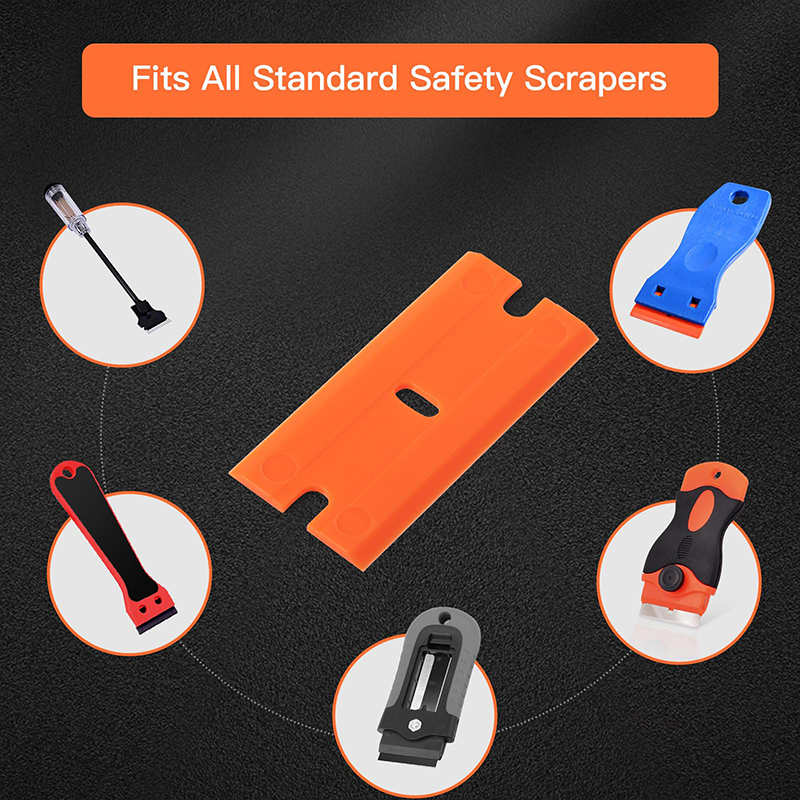 Plastic Scraper, Razor Blades for Car Sticker Remover, Glue Remover, Window Glass Clean Scraper