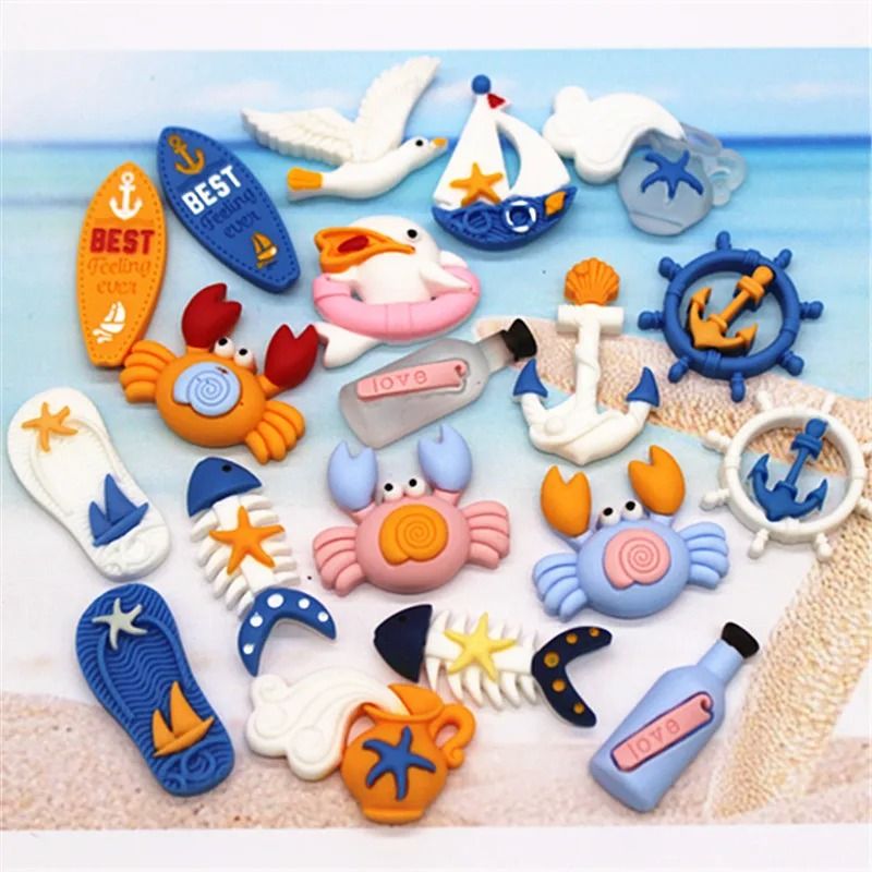 Miniature Marine Beach Resin Charms | DIY Nautical Craft & Flatback Decor Set
