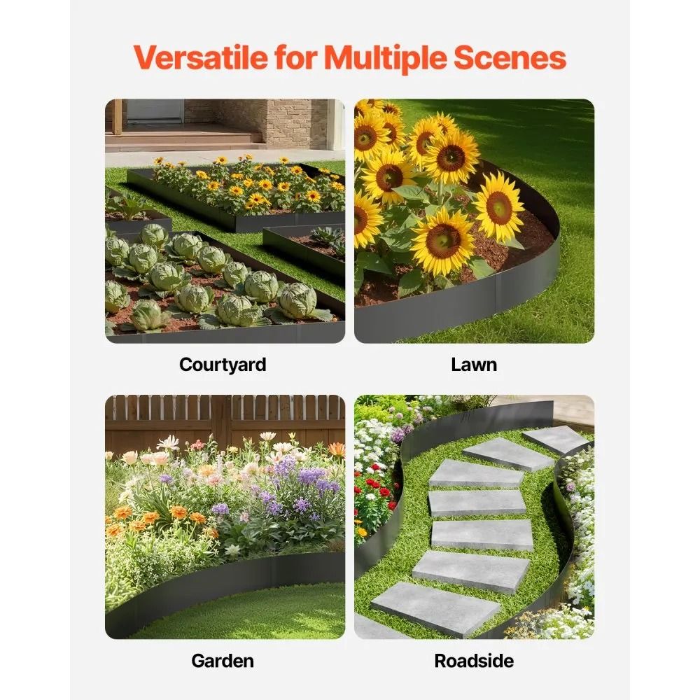 Rust Resistant Metal Landscape Edging, Heavy Duty Lawn Edging, Steel Landscape Edging, Bendable Garden Edging Border