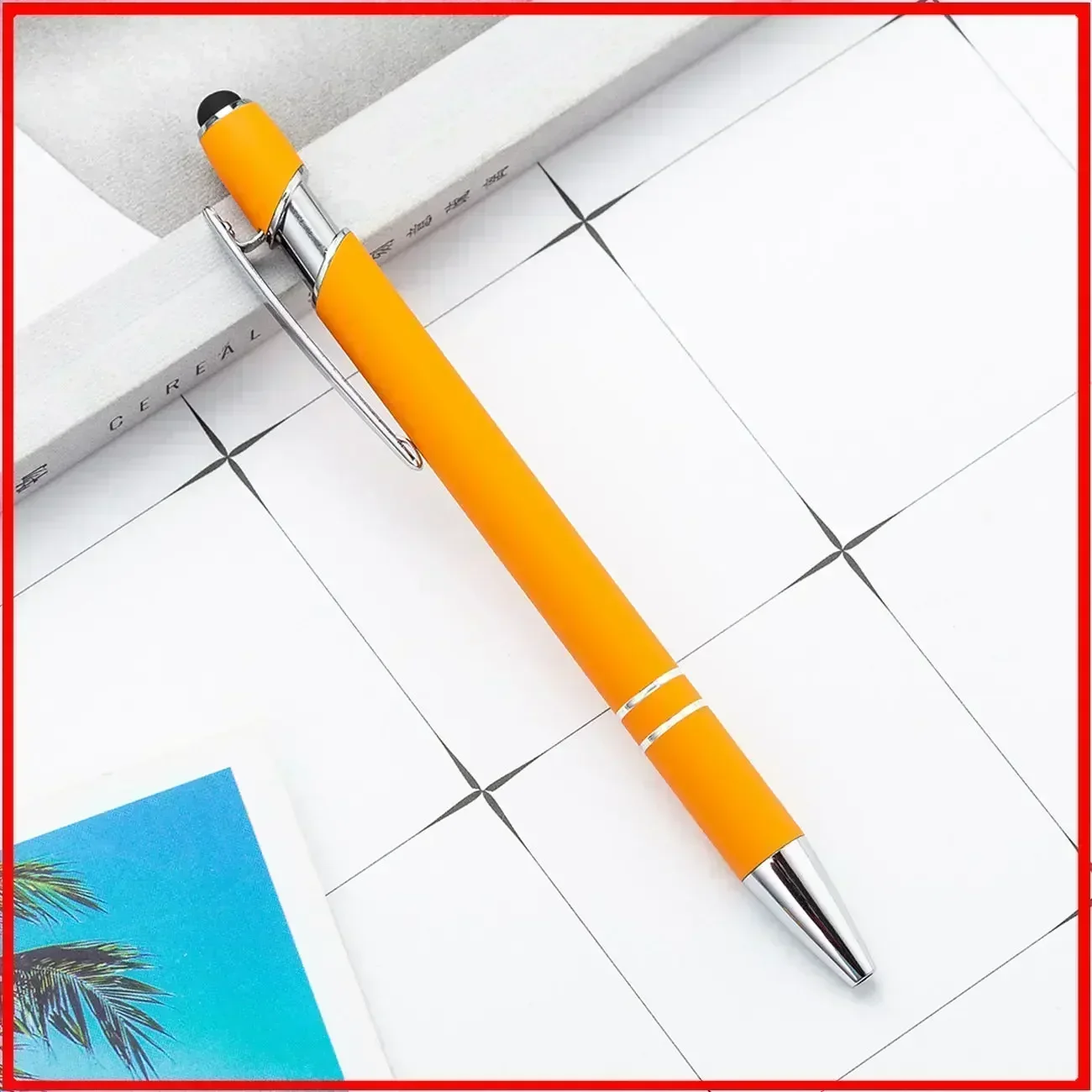 Customized Logo Ballpoint Pen, Personalized Stylus Touch Pen, Engrave Text Metal Pen, Office, School Stationery Supplies