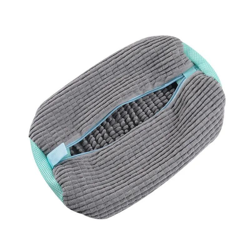 360 Degree Fluffy Shoe Washing Bag Reusable Laundry Cleaner with Zipper