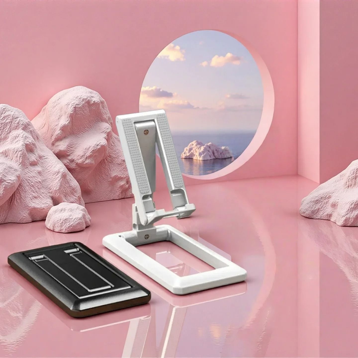 Multifunction Adjustable Foldable Desktop Phone and Tablet Holder Stand for 4-9.7 Inch Devices