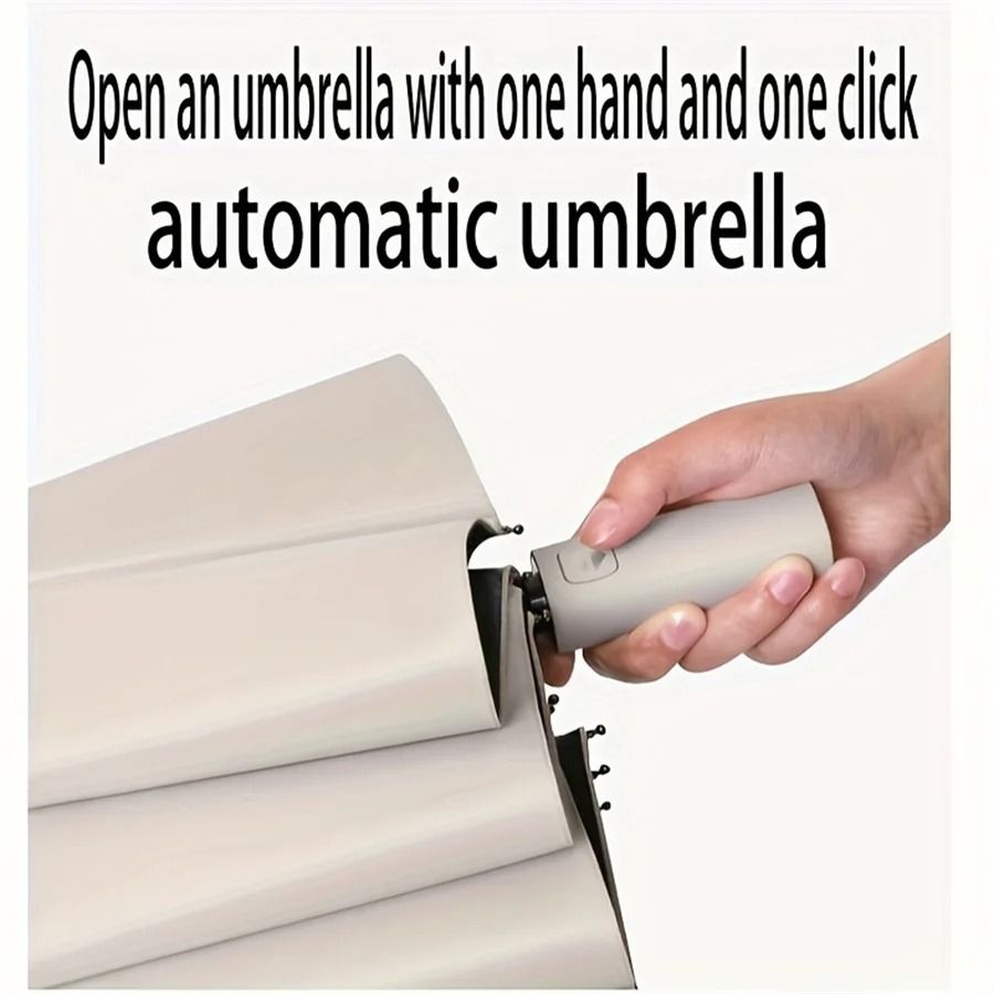 12 Bone Automatic Folding Umbrella UV Resistant Three Fold Durable Keel