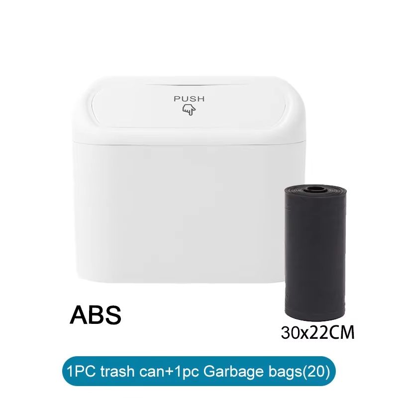 Leak-Proof Car Trash Can with Lid Mini Garbage Bin and 300 Bags