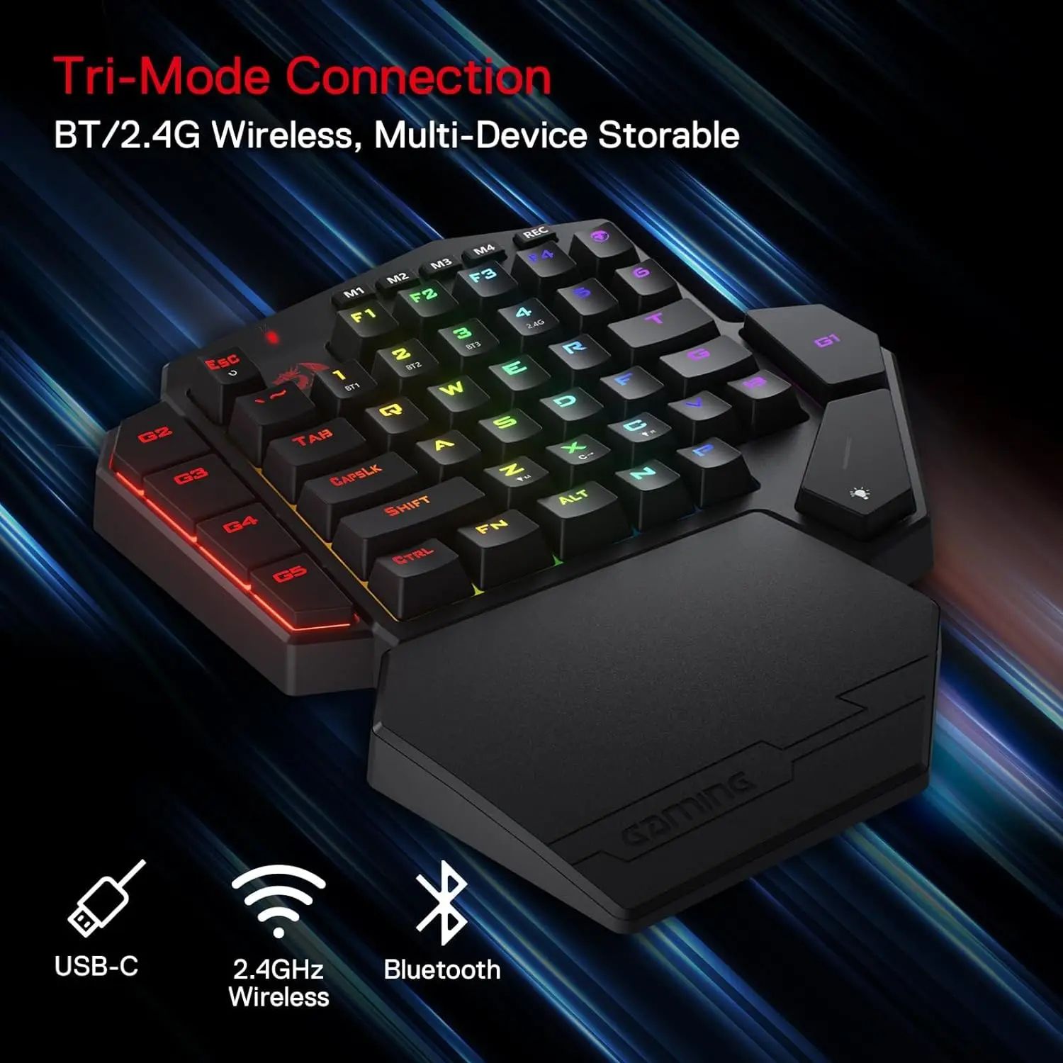 Redragon K585 Pro Wireless One Handed Mechanical Gaming Keyboard with RGB