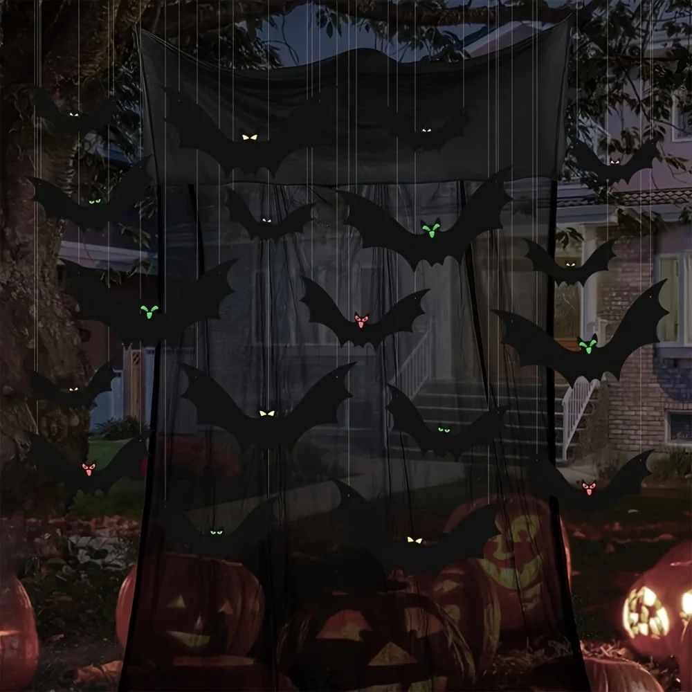 Hanging Flying Bats Halloween Decor Set