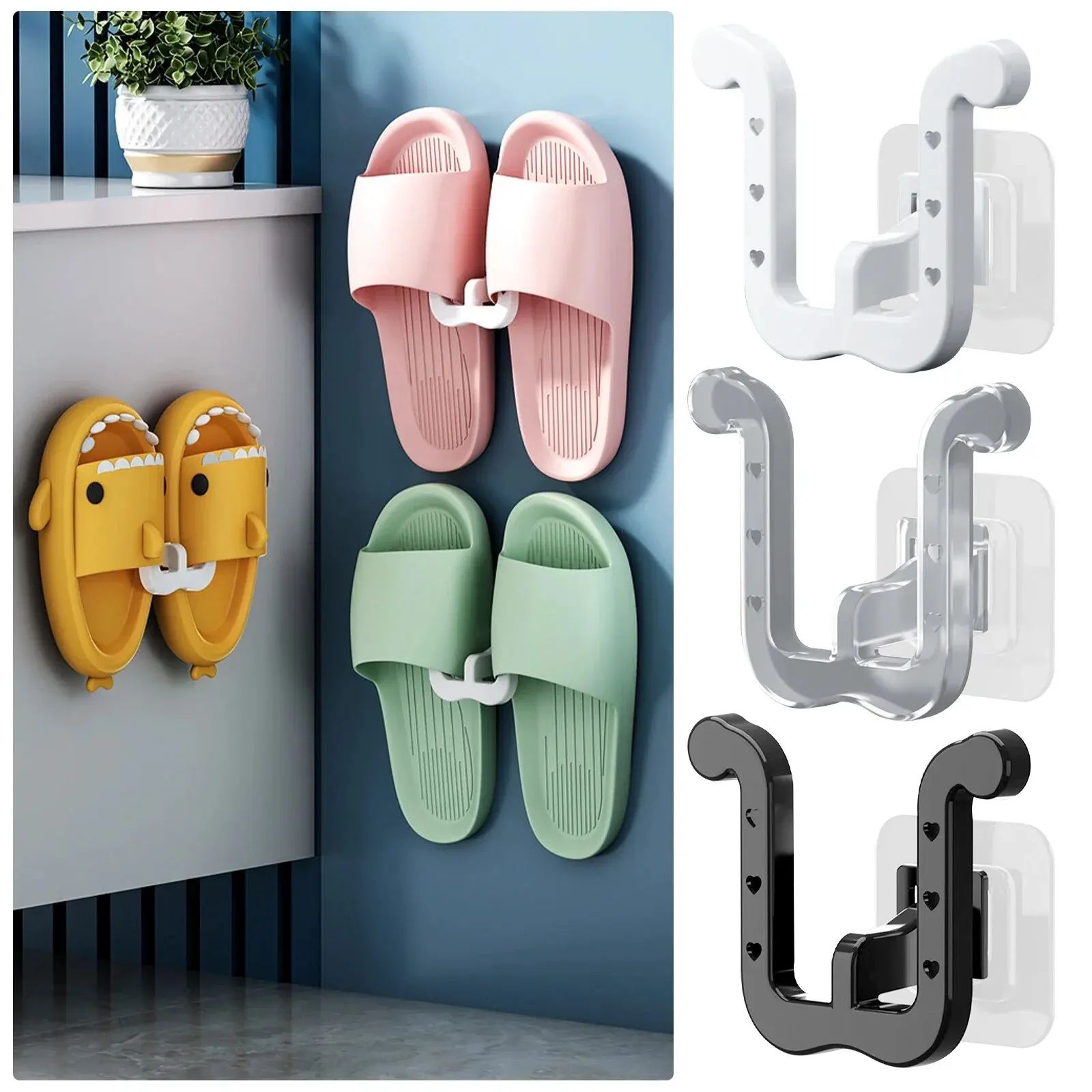 Wall Mounted U Shape Slipper Rack Bathroom Storage