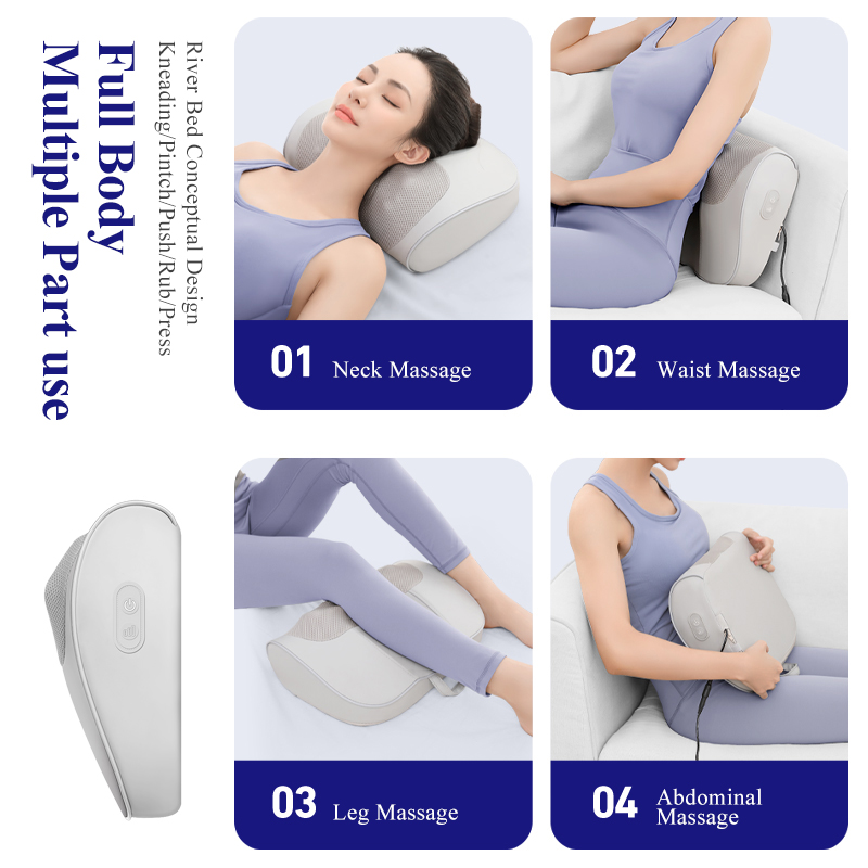 Shiatsu Massage Pillow, Neck Back Massager with Heat, Deep Kneading, Full Body Muscle Shoulder Gifts