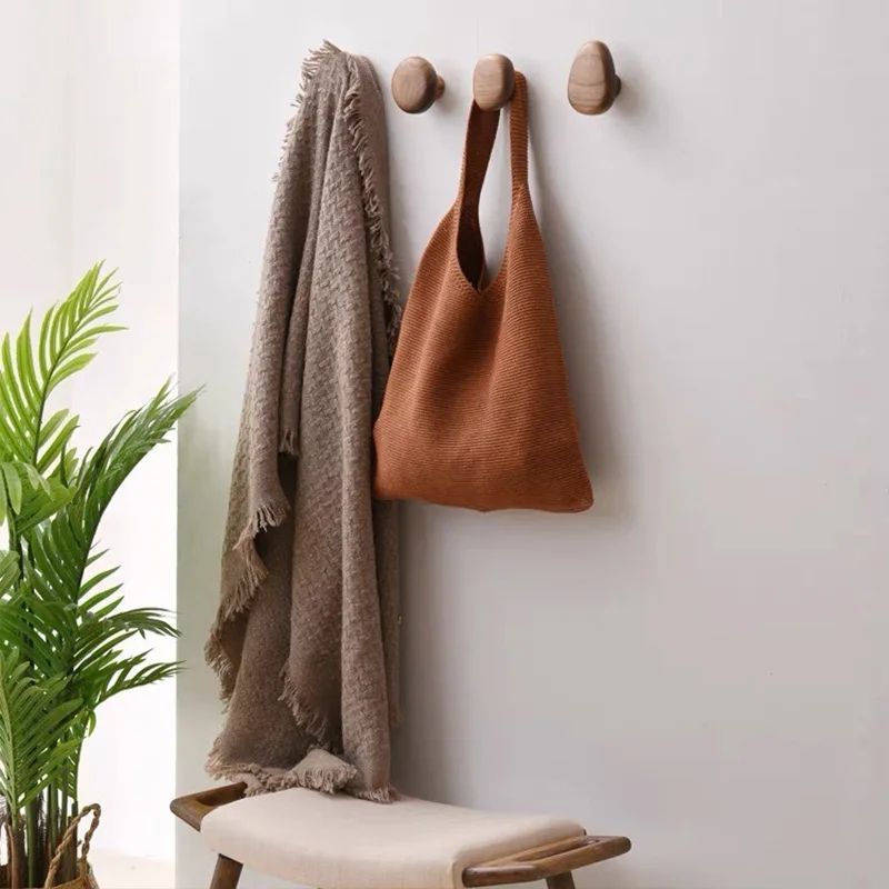 Minimalist Wooden Wall Hooks Wall Mounted Coat Rack for Entryway and Home Organization