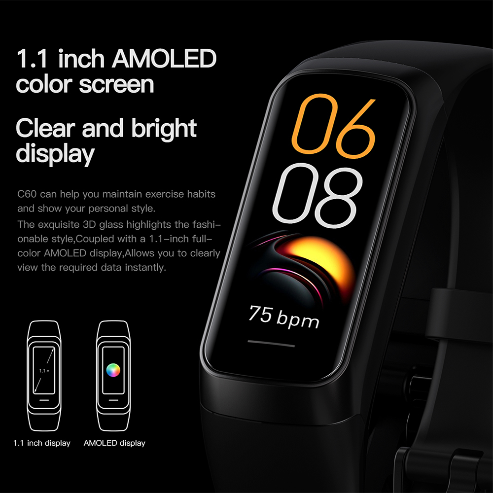 Smart Fitness Tracker Watch with Body Temperature Monitor & Waterproof Design Sports Smartwatch for Men & Women