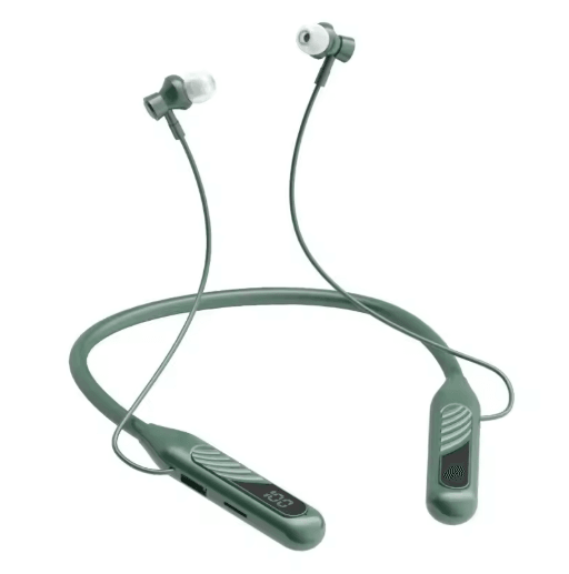 BT8 Wireless Neckband Earphones Bluetooth 5.3 Gaming Headset with LED Display and TF Card