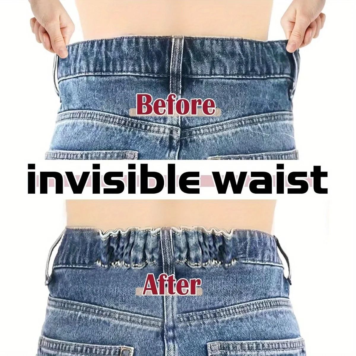2 Pieces Invisible Belt Tightener Set - Seamless Trouser Buckle Adjuster & Sewing Tool
