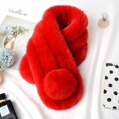 Luxurious Women's Rabbit Fur Winter Scarf – Soft, Warm & Stylish