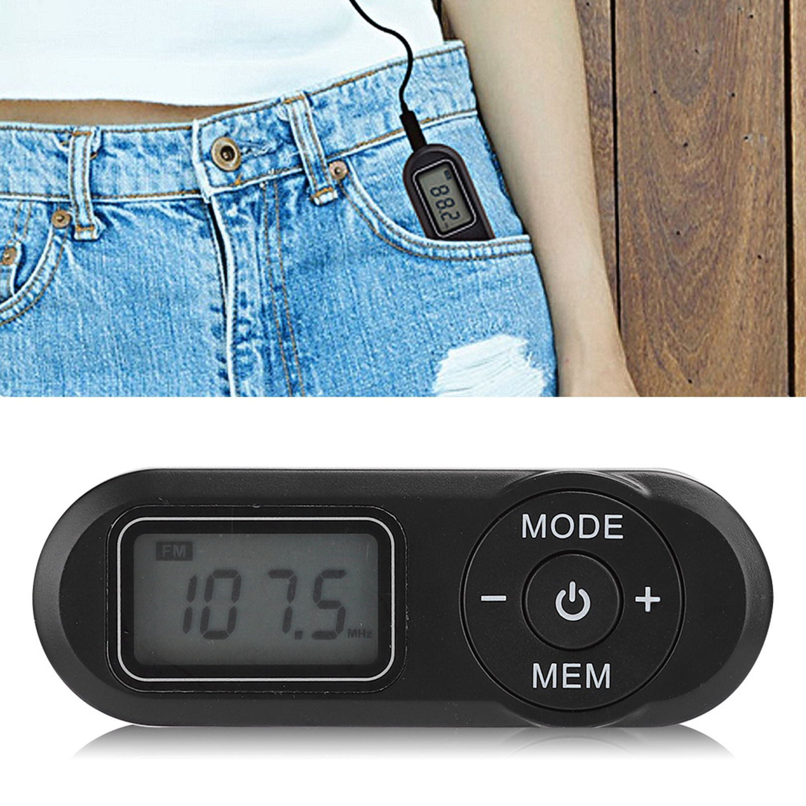 Mini Portable FM Radio Music Player with LCD Screen & Earphones Compact Digital Radio for Music Lovers