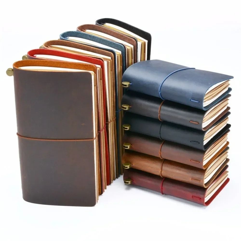 Moterm 100% Genuine Leather Travel Notebook – Handmade Vintage Cowhide Journal & Planner Cover