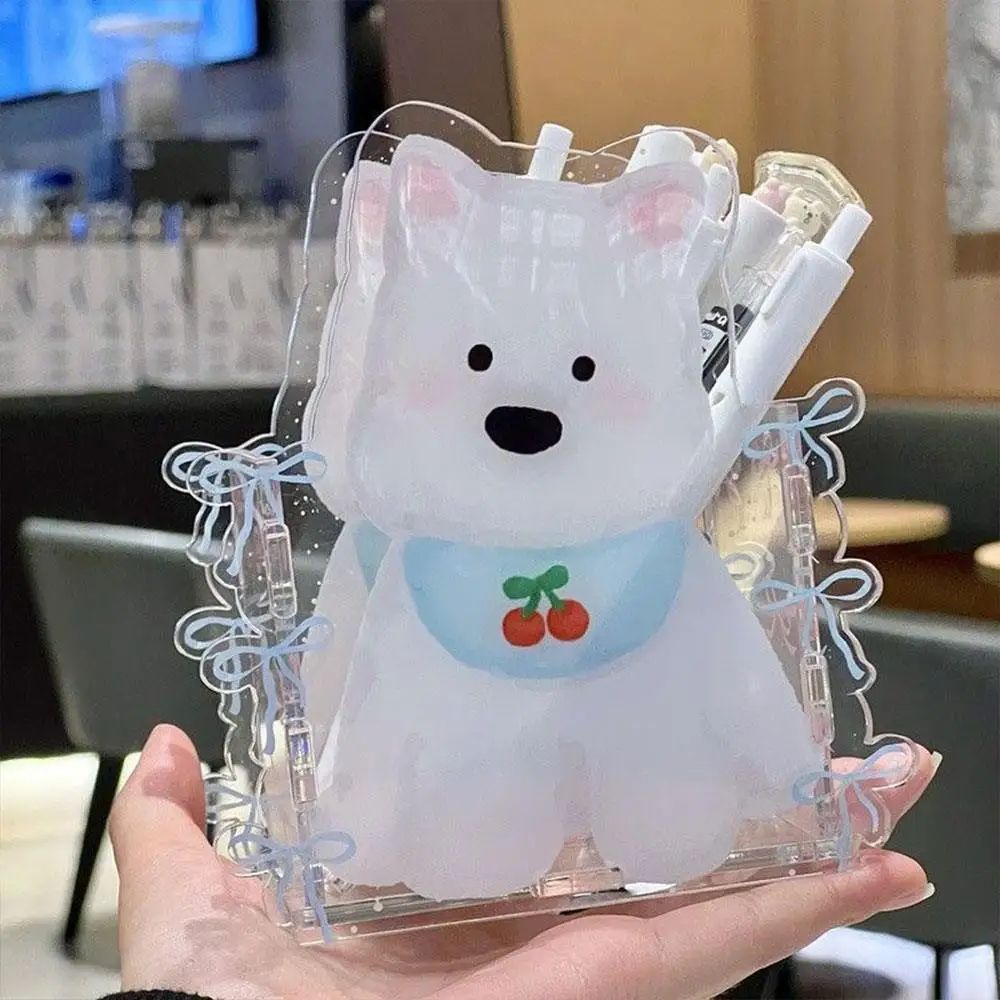 Cute Cartoon Acrylic Dog Pen Holder Desk Organizer
