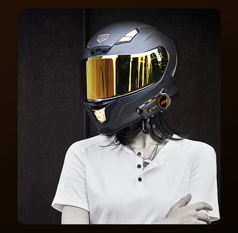 3D Surround Heavy Bass Motorcycle Helmet Headset, Stereo Bluetooth, Hands-Free Calls, IPX7 Waterproof & Tri-Color