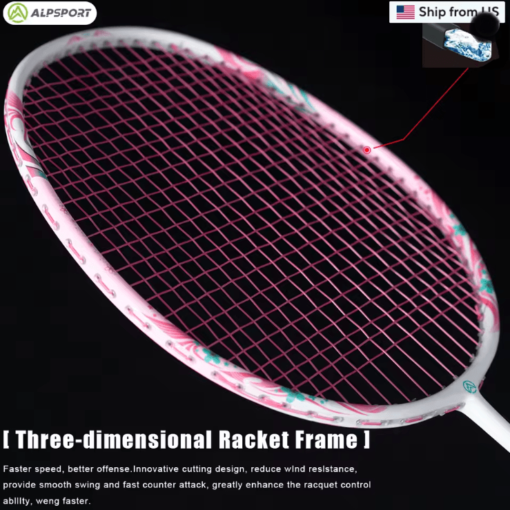 EliteStrike TX 4U Carbon Fiber Badminton Racket Offensive Power