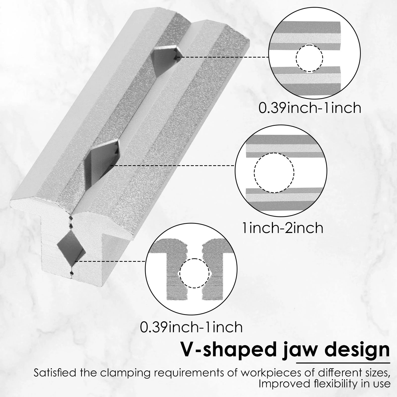 Magnetic Vise Jaw Covers Aluminum V Shape Soft Grip Protector Pads