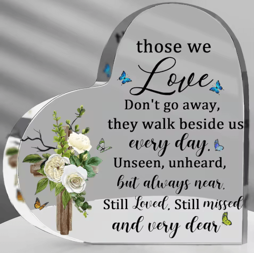 Acrylic Heart Bereavement Keepsake Sympathy Memorial Gift for Mom