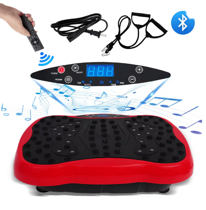 Full Body Vibration Plate Exercise Machine with Resistance Bands and Remote