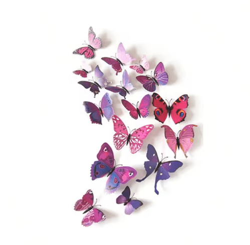 12PCS Magnetic Butterfly Stickers – 3D PVC Wall & Fridge Decor for DIY Home Styling