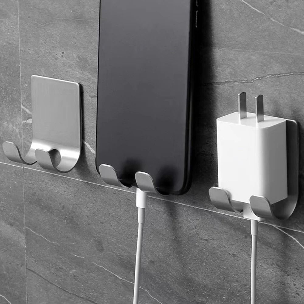 2 Pack Stainless Steel Razor Holder Bathroom Shaver Stand Wall Hook Organizer for Men