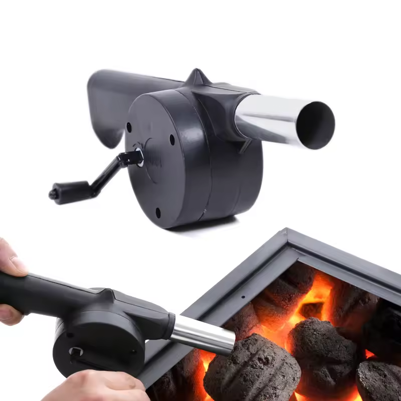 Picnic Camping Accessorie, Portable Barbecue Fan, Hand Cranked Air Blower BBQ Tool, Fire Bellow, Outdoor BBQ Accessories