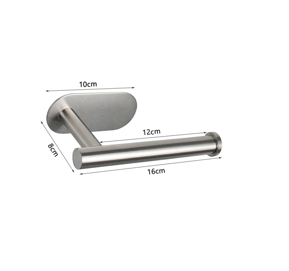 Stainless Steel No Punching Wall Mounted Toilet Paper Holder, Rustproof Bathroom Kitchen Roll Paper Holder