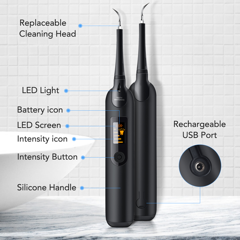 Electric Sonic Dental Scaler, Calculus Stains Remover, Tooth Cleaner Kit for Teeth Whitening & Oral Care