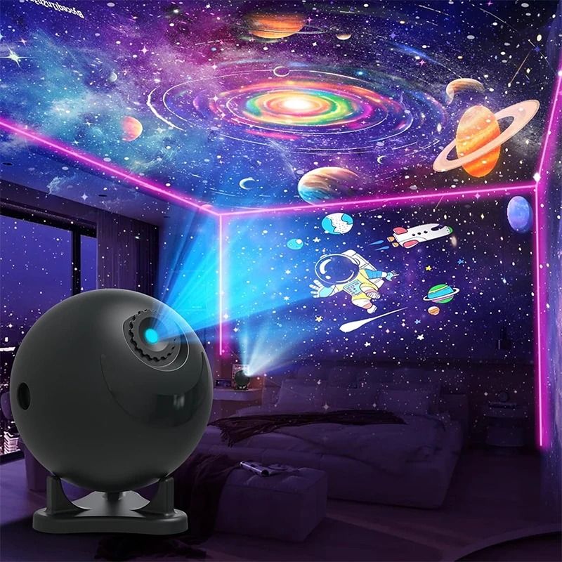 Galaxy Star Projector Night Light with 12 Film Discs
