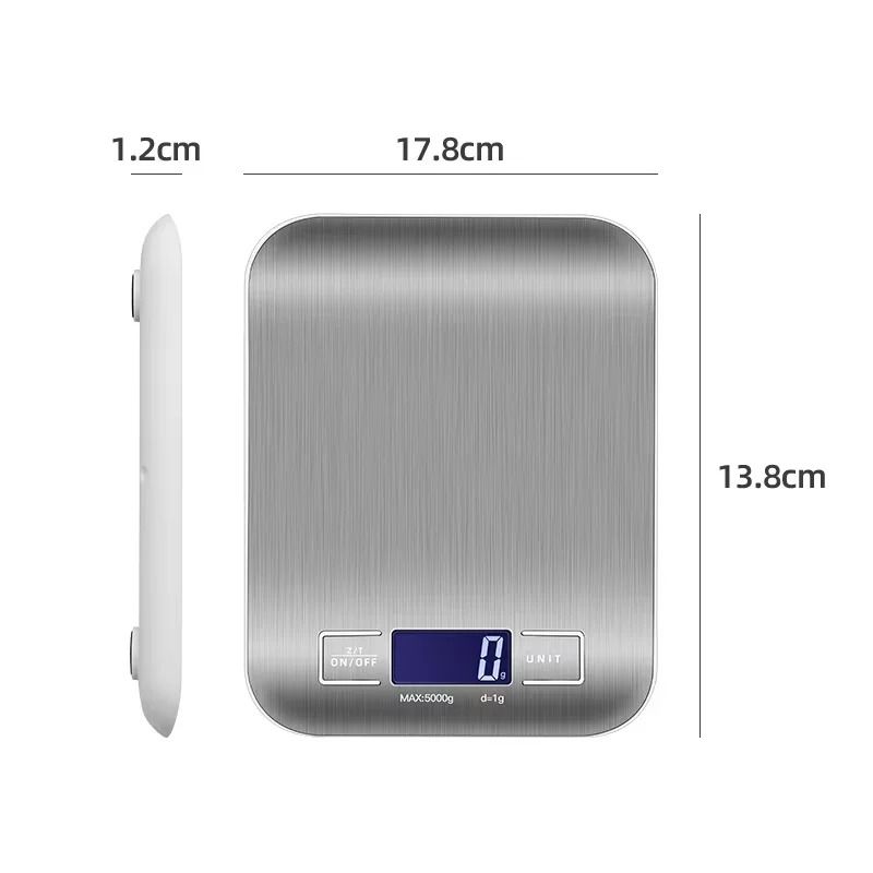 Stainless Steel Digital Kitchen Food Scale with LCD Display